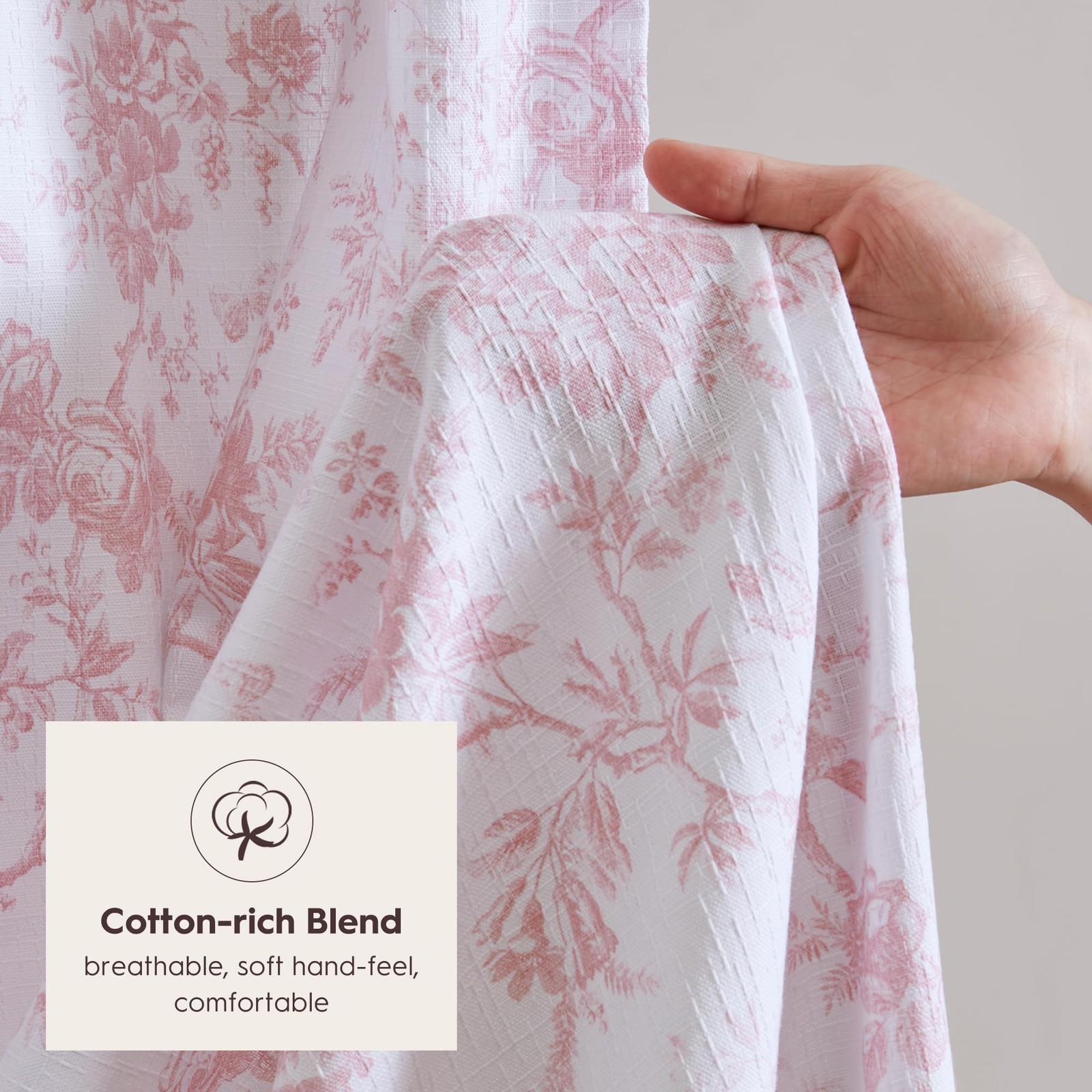 Custom Printed Bath Curtain — custom printed polyester bath curtain detail view