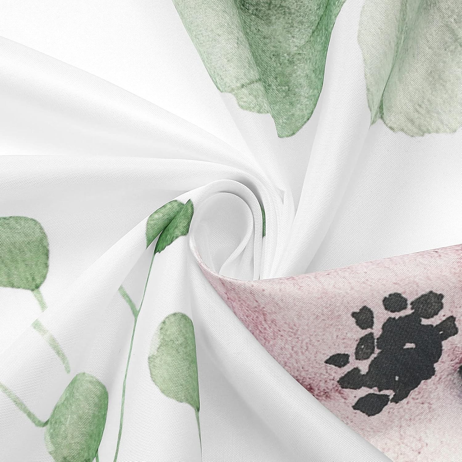 Custom Printed Bath Curtain — custom printed polyester bath curtain detail view