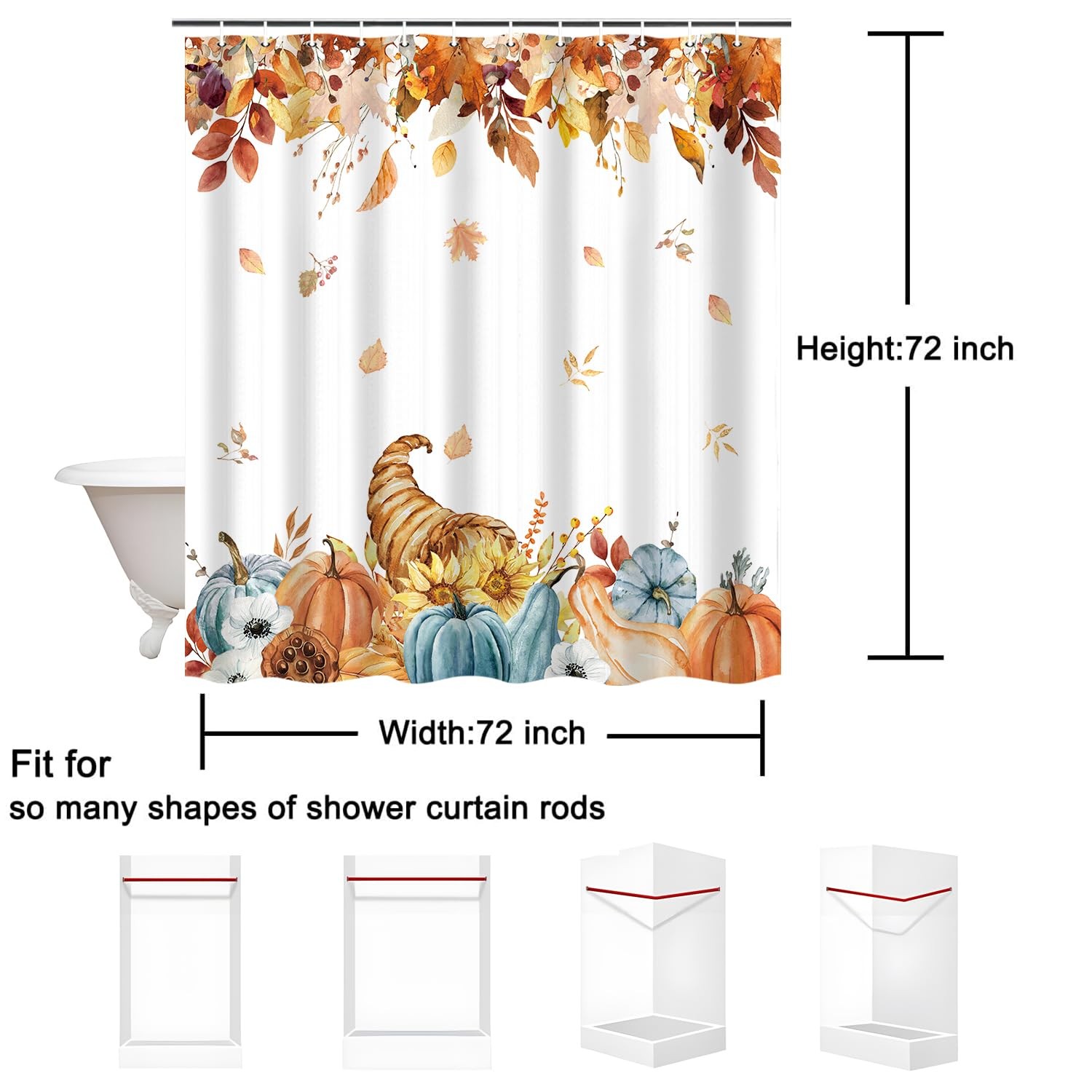 Custom Printed Bath Curtain — custom printed polyester bath curtain detail view