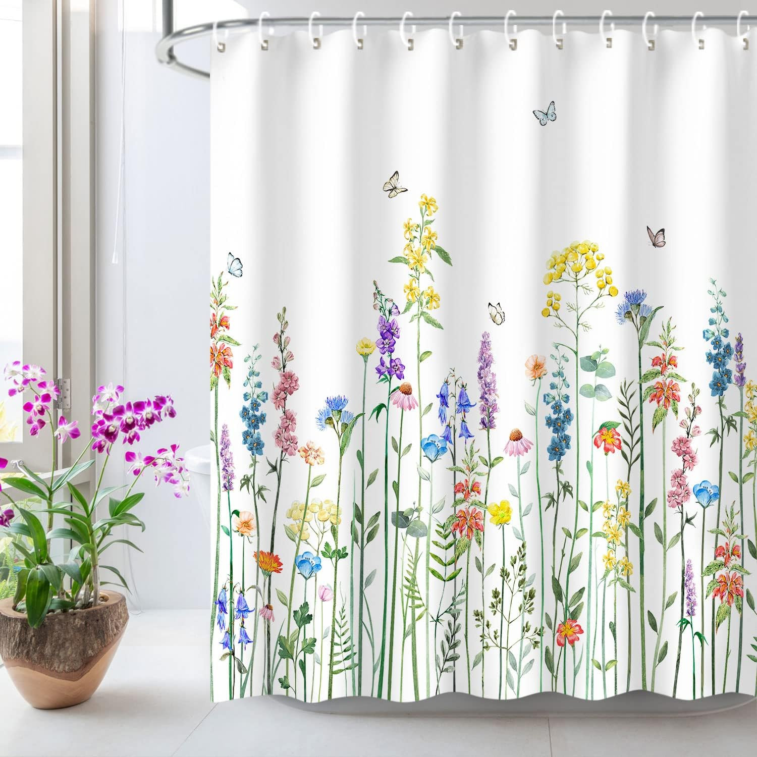 Custom Printed Bath Curtain — custom printed polyester bath curtain detail view