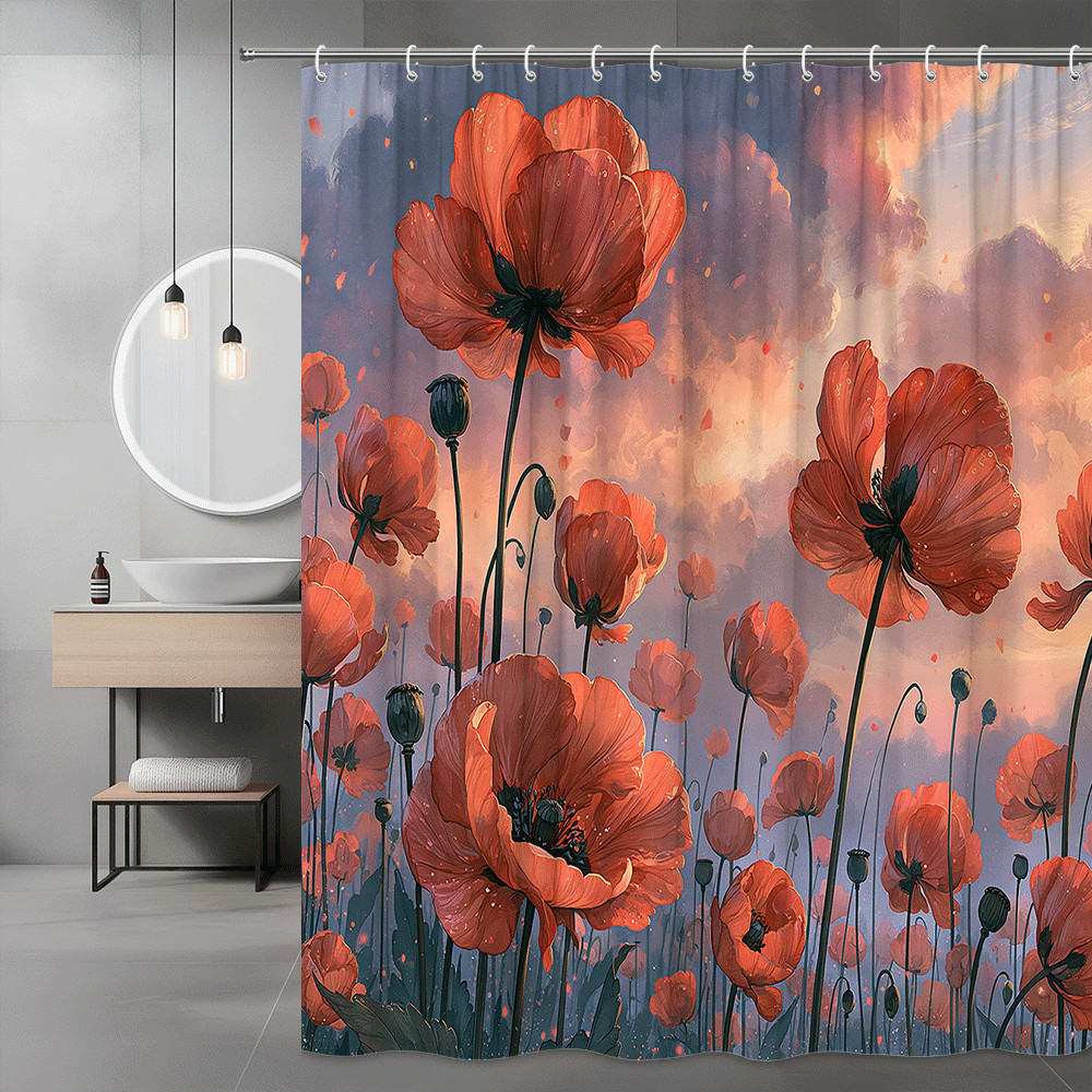 Custom Printed Bath Curtain — custom printed polyester bath curtain