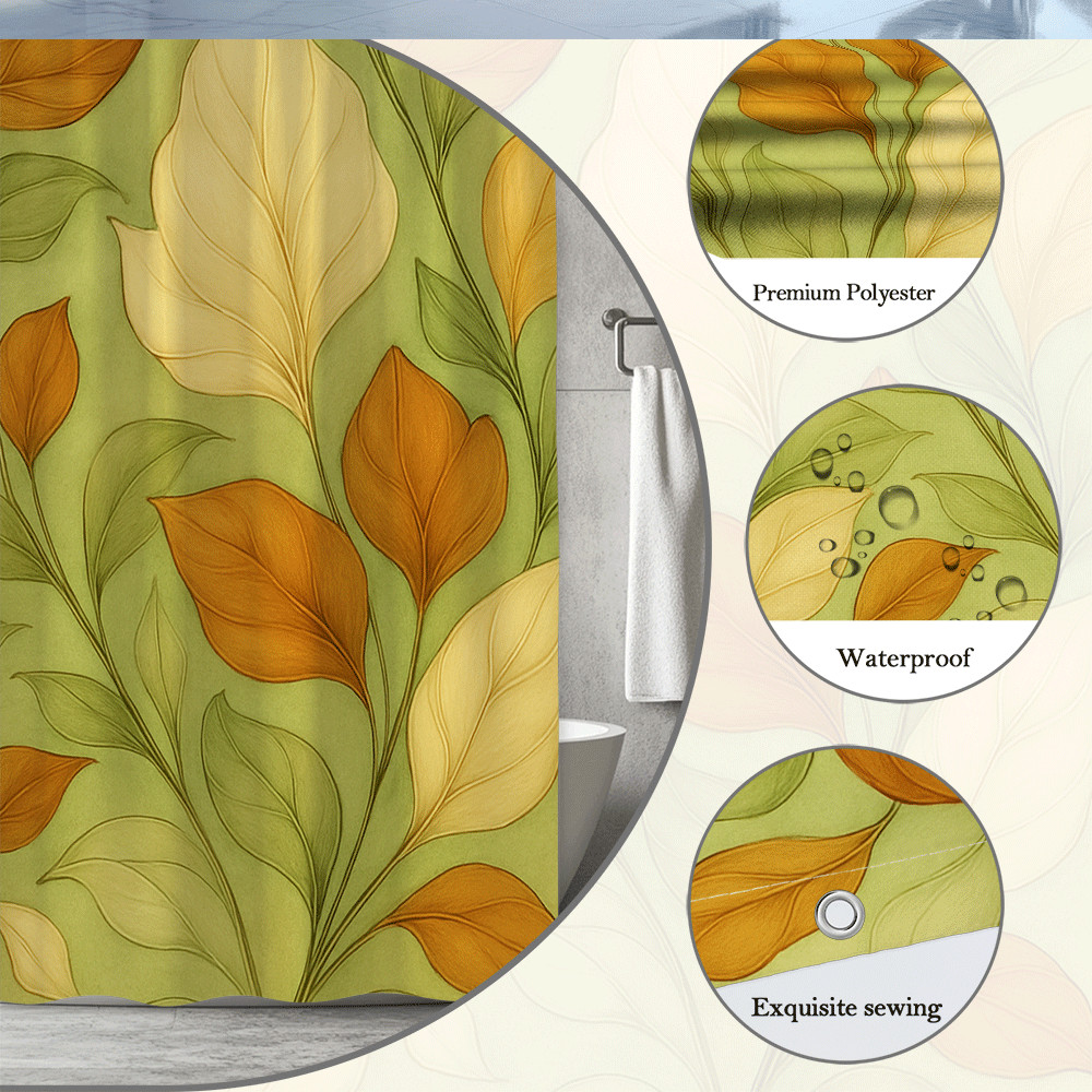 Custom Printed Bath Curtain — custom printed polyester bath curtain detail view