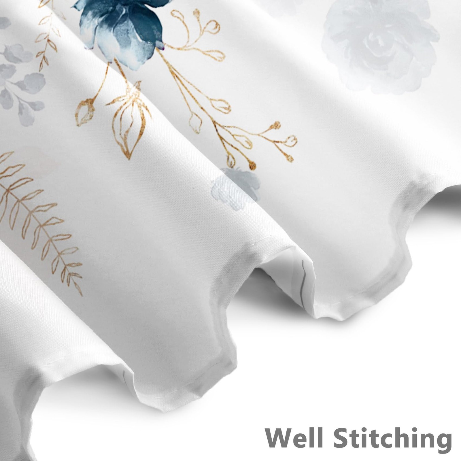 Custom Printed Bath Curtain — custom printed polyester bath curtain detail view