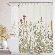 Clawfoot Tub Extra Wide Wrap All around round Bathroom Shower Curtain Set — custom printed polyester bath curtain