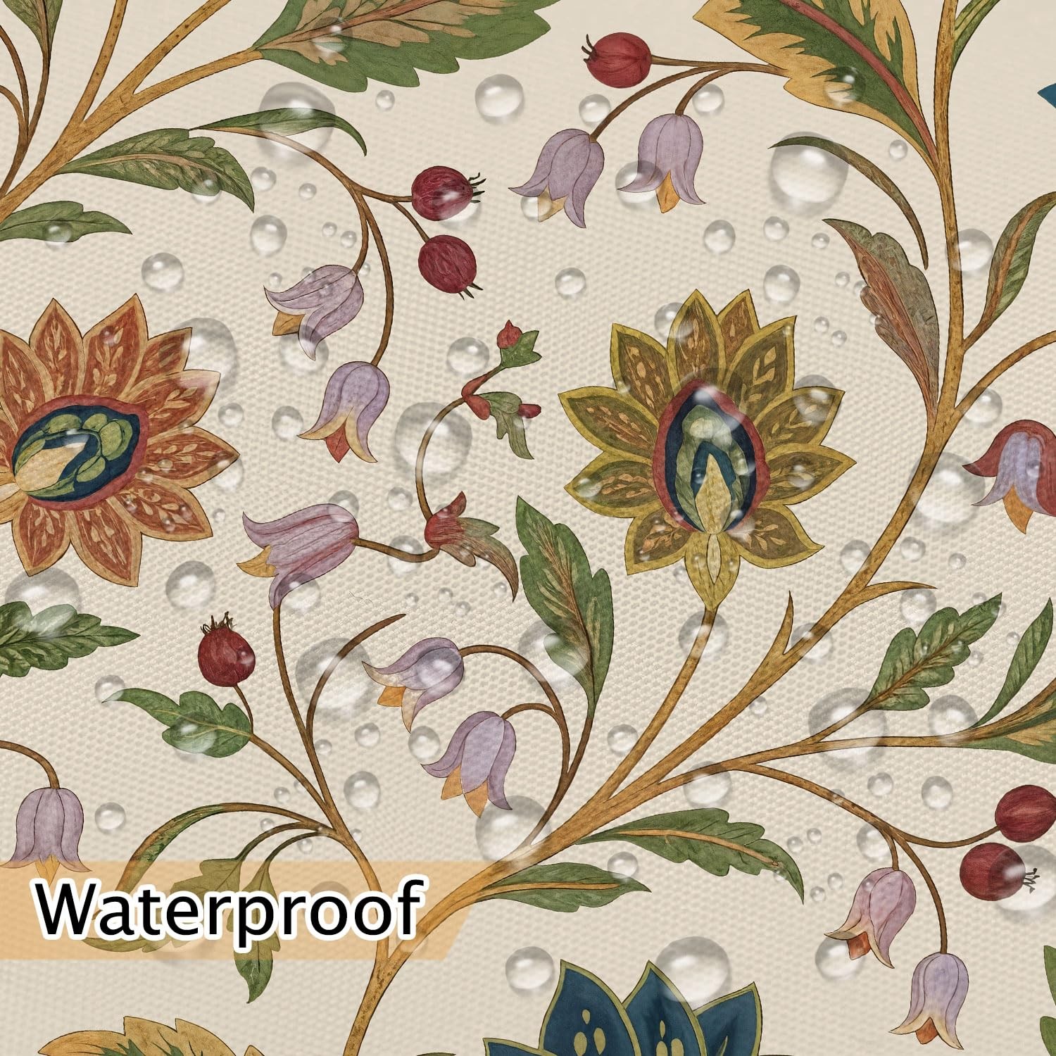 Custom Printed Bath Curtain — custom printed polyester bath curtain detail view