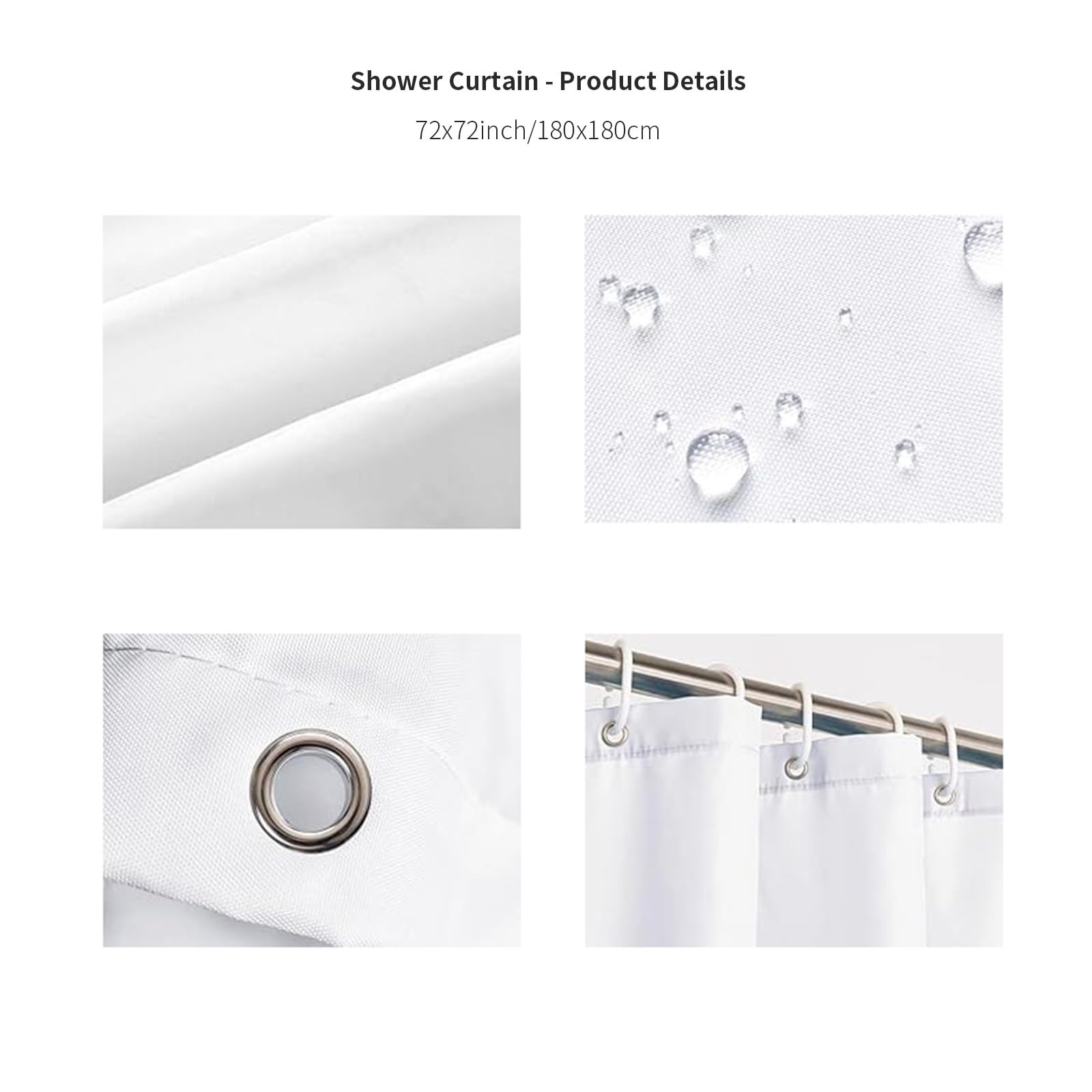 Custom Printed Bath Curtain — custom printed polyester bath curtain detail view