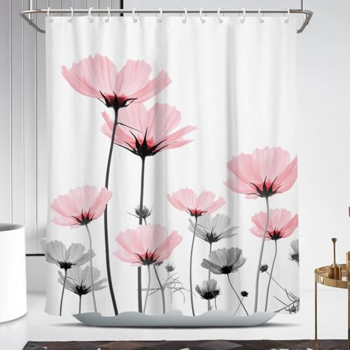 Custom Printed Bath Curtain — custom printed polyester bath curtain detail view