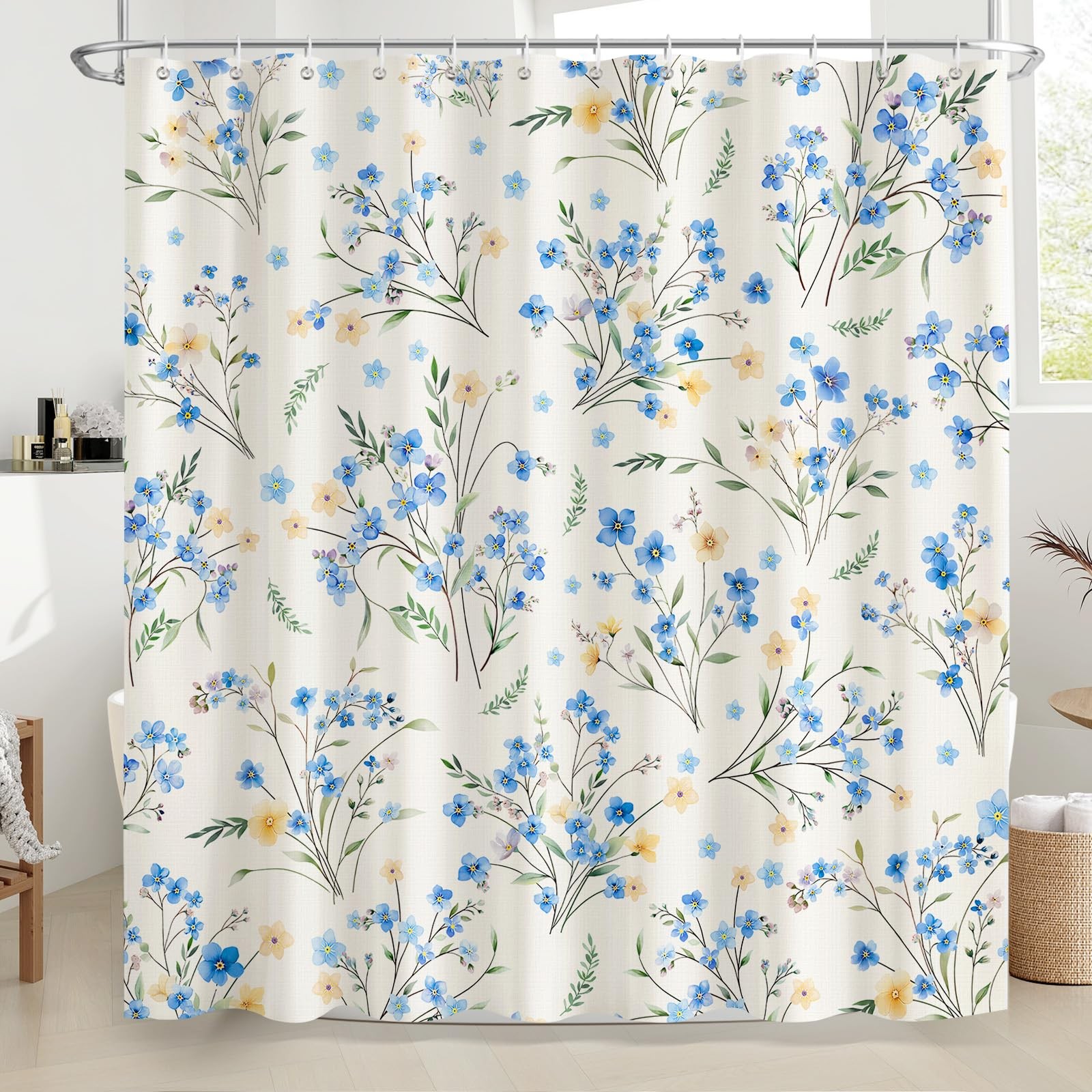 Custom Printed Bath Curtain — custom printed polyester bath curtain detail view
