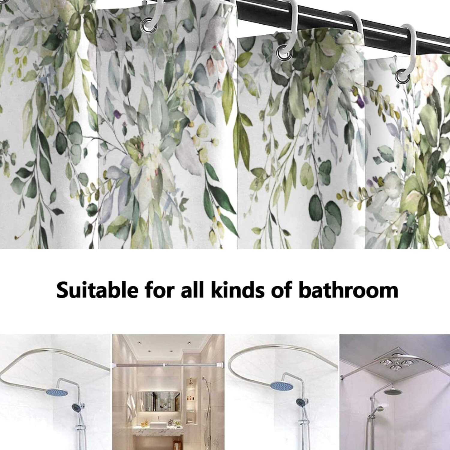 Custom Printed Bath Curtain — custom printed polyester bath curtain detail view