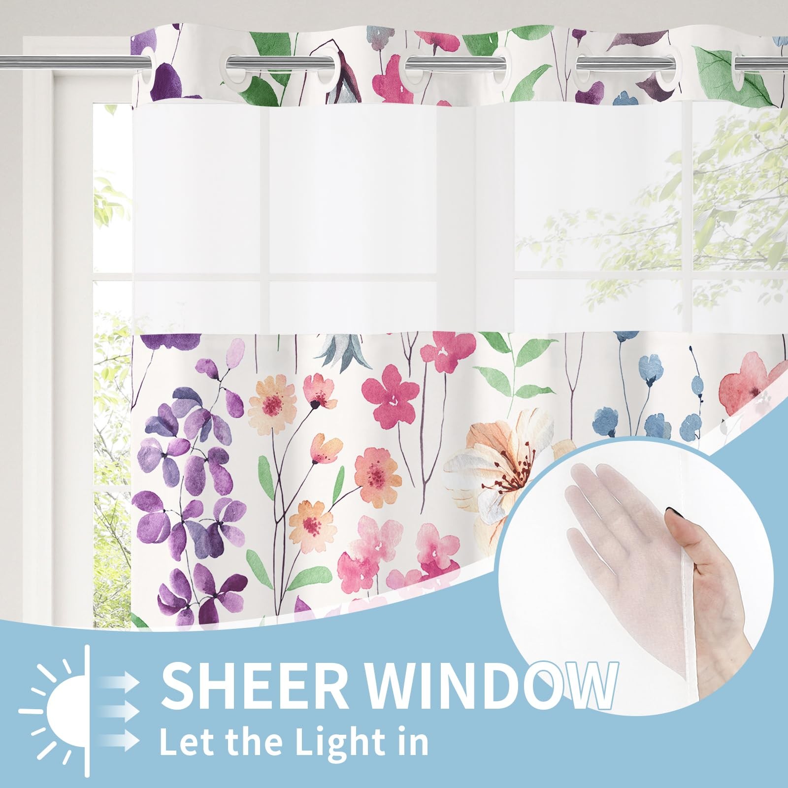 Custom Printed Bath Curtain — custom printed polyester bath curtain detail view