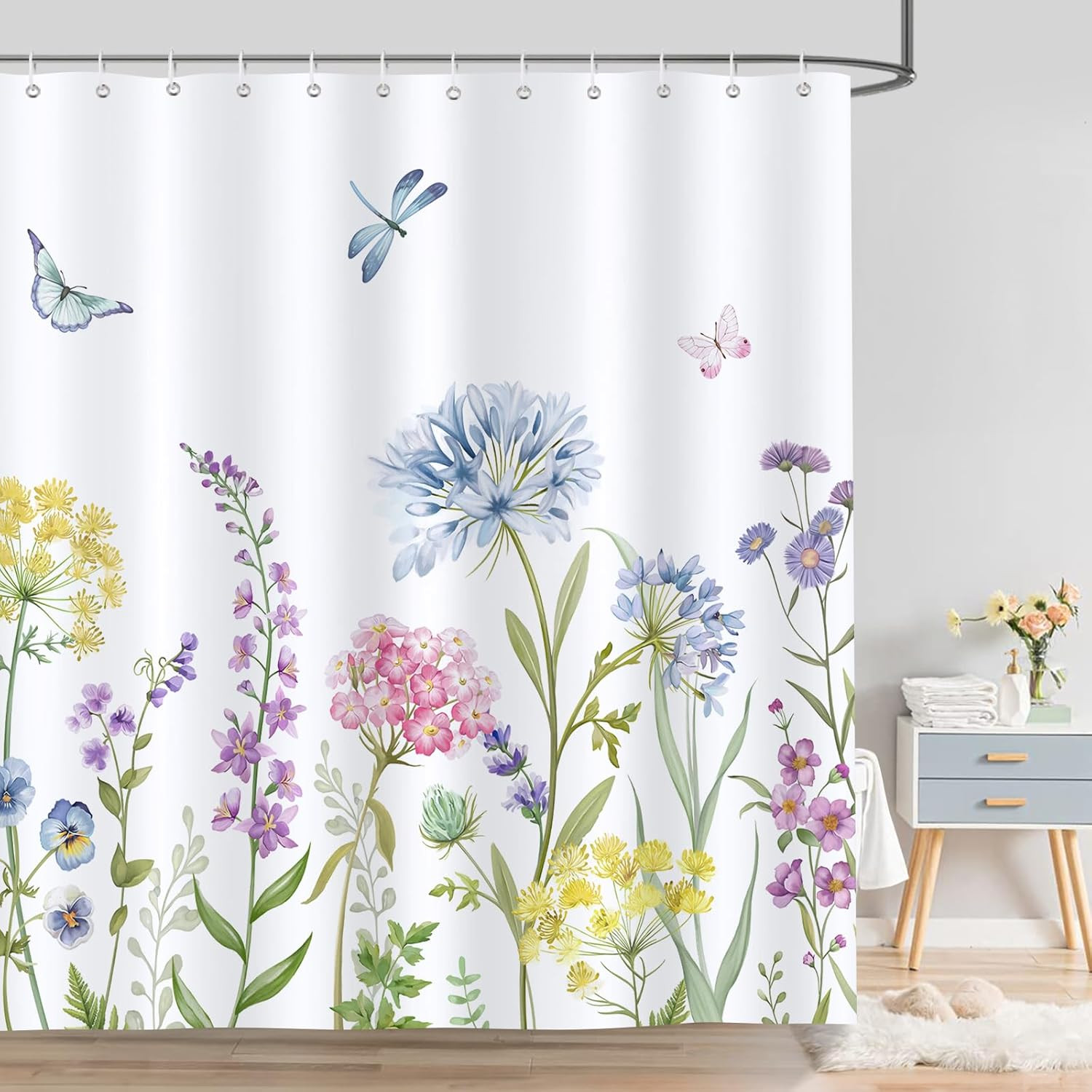 Custom Printed Bath Curtain — custom printed polyester bath curtain