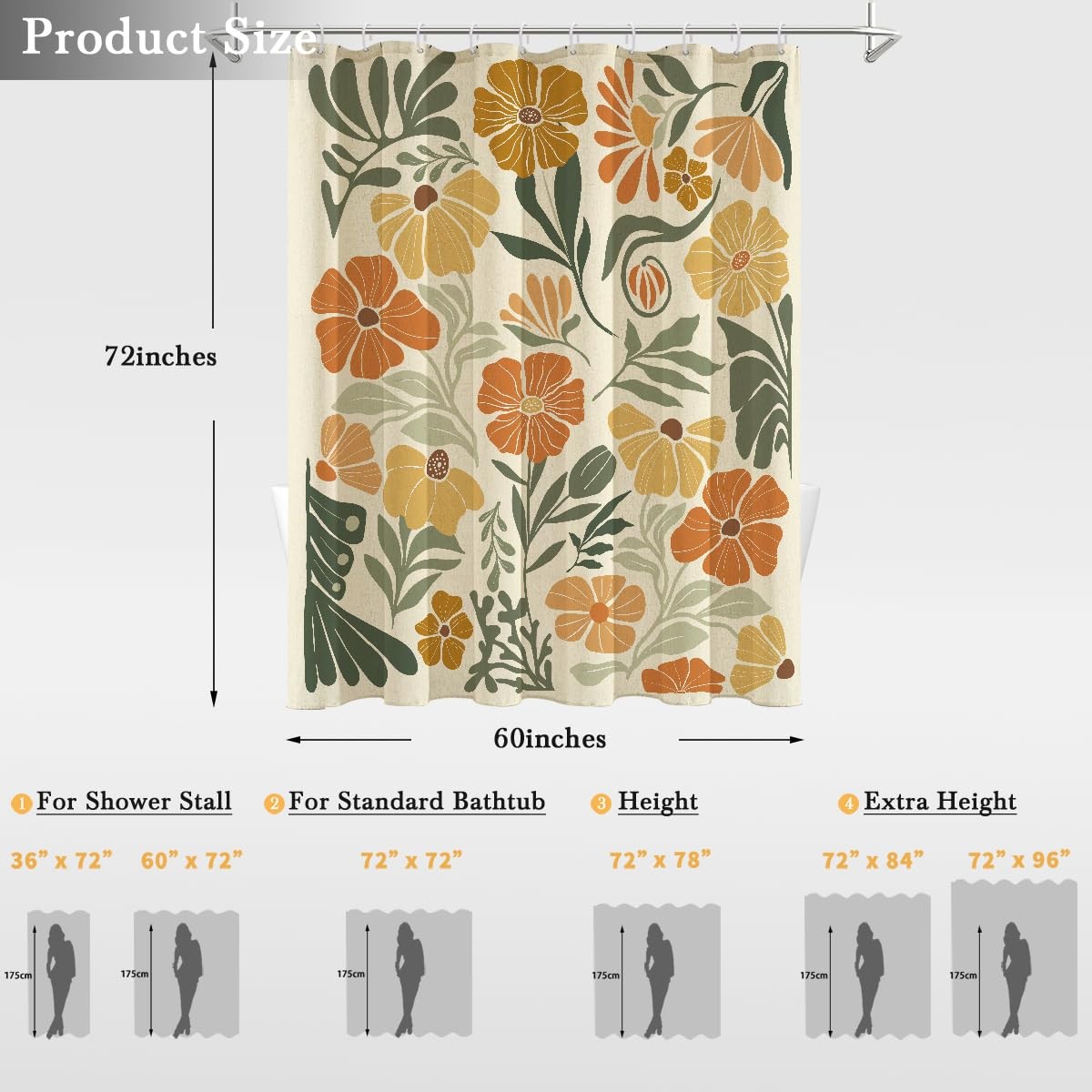 Custom Printed Bath Curtain — custom printed polyester bath curtain detail view