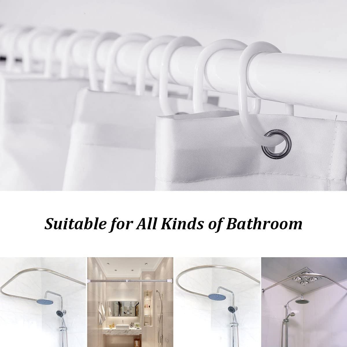 Custom Printed Bath Curtain — custom printed polyester bath curtain detail view