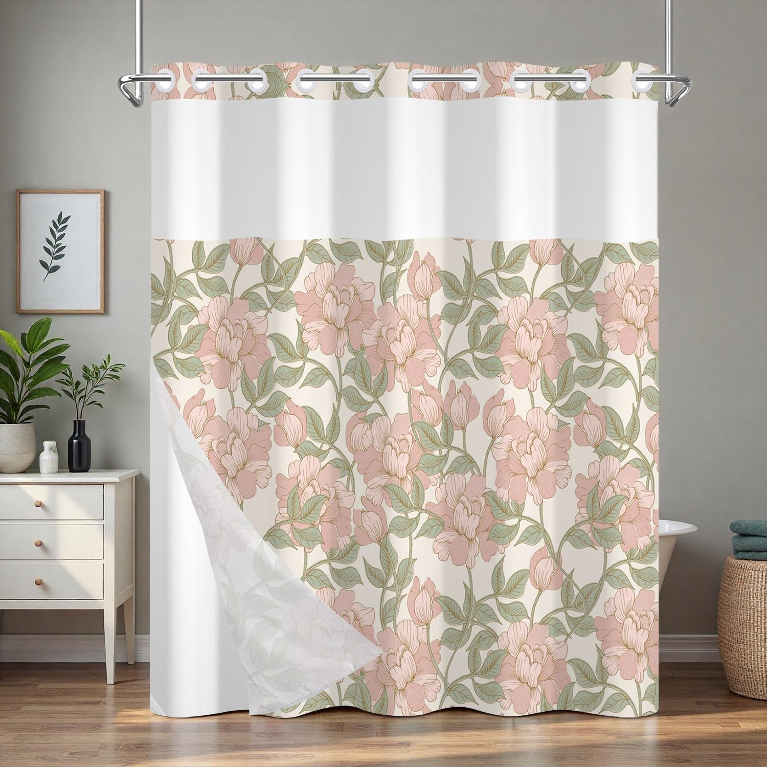 Custom Printed Bath Curtain — custom printed polyester bath curtain