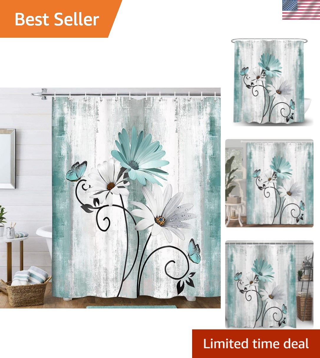 Custom Printed Bath Curtain — custom printed polyester bath curtain