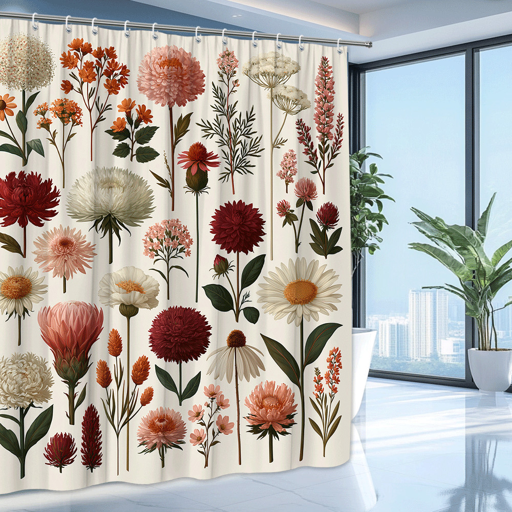 Custom Printed Bath Curtain — custom printed polyester bath curtain detail view