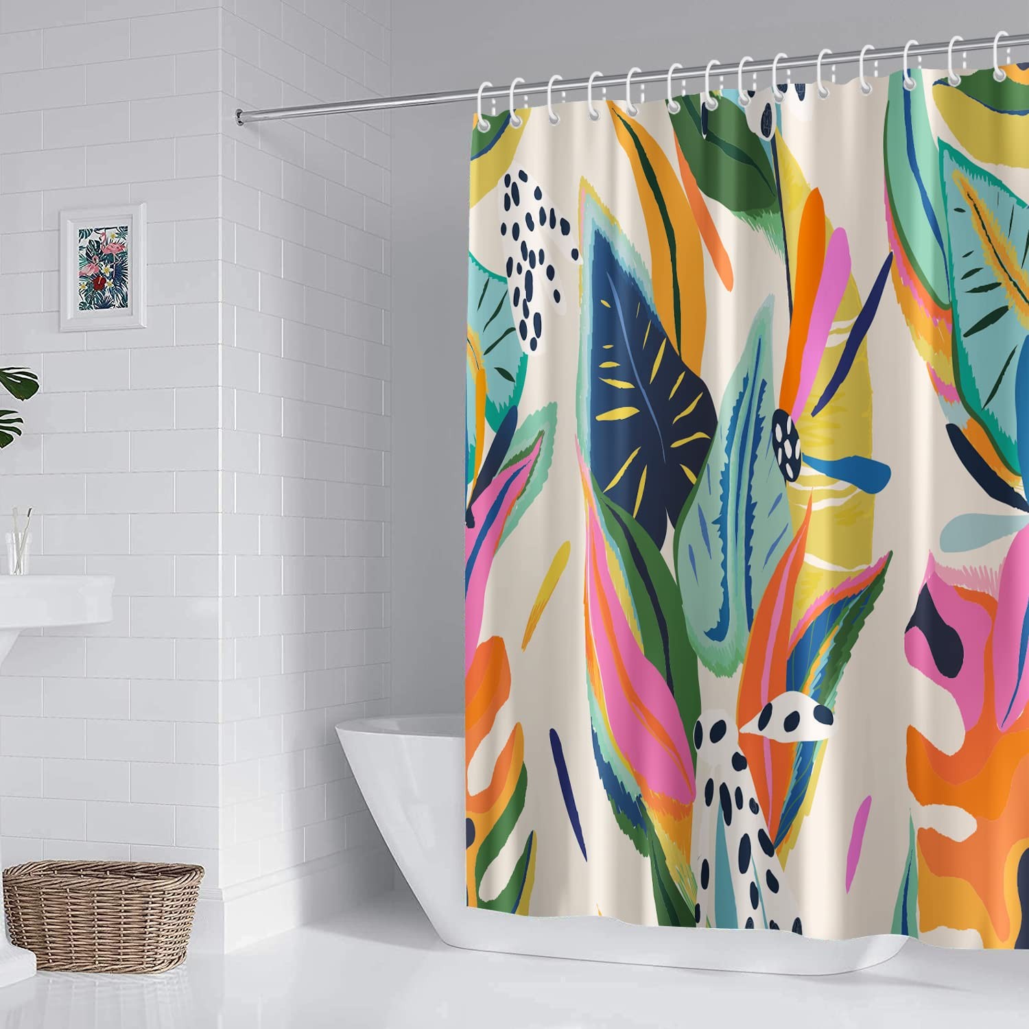 Custom Printed Bath Curtain — custom printed polyester bath curtain detail view