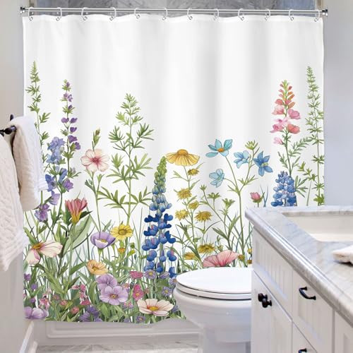 Custom Printed Bath Curtain — custom printed polyester bath curtain detail view