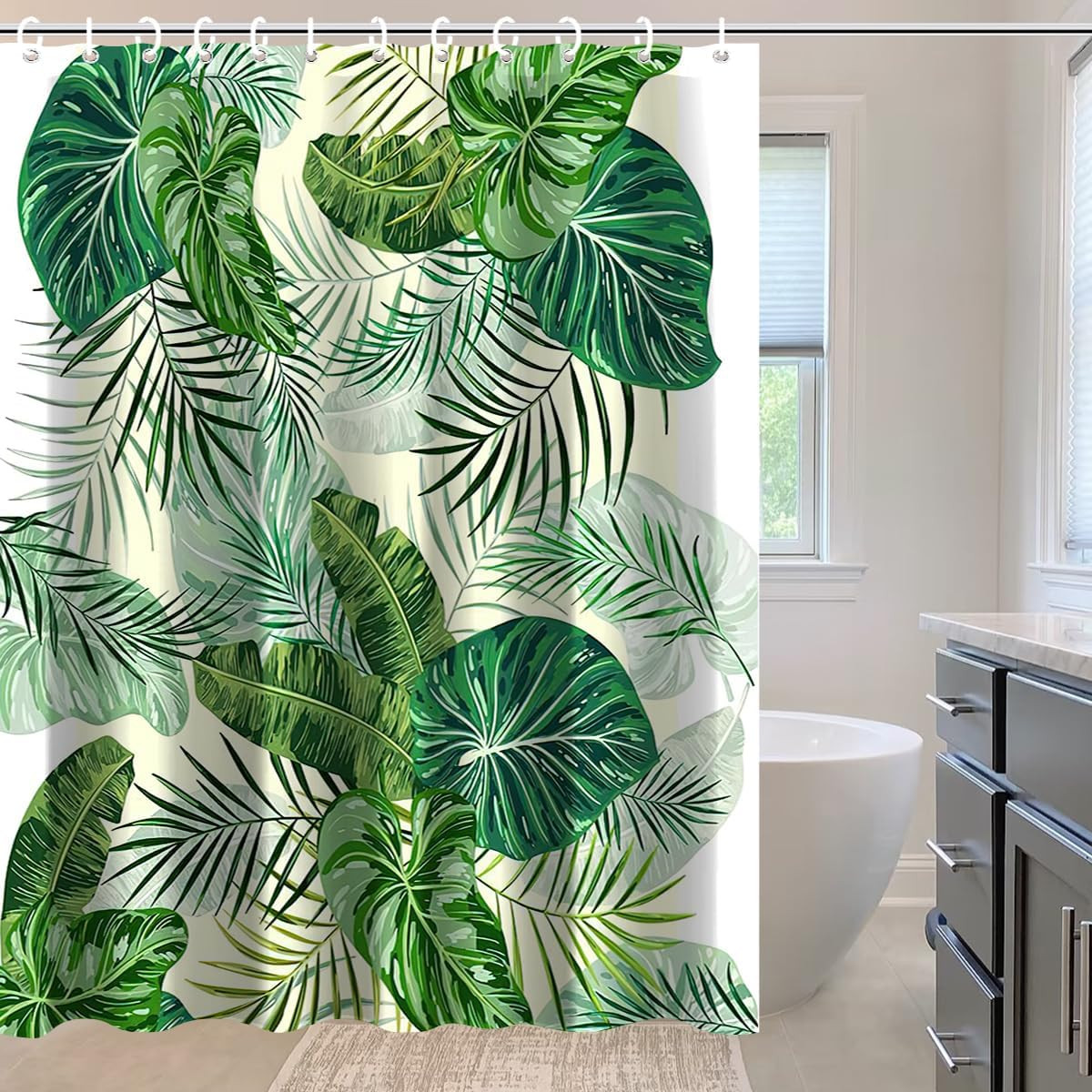 Custom Printed Bath Curtain — custom printed polyester bath curtain detail view