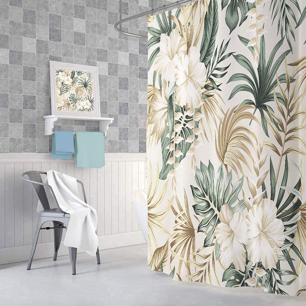 Custom Printed Bath Curtain — custom printed polyester bath curtain detail view