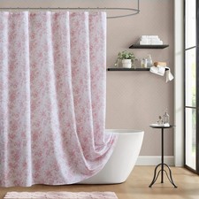 Walled Garden Shower Curtain for Bathroom 72 x 72 Pink | Cotton Adds Privacy — custom printed polyester bath curtain