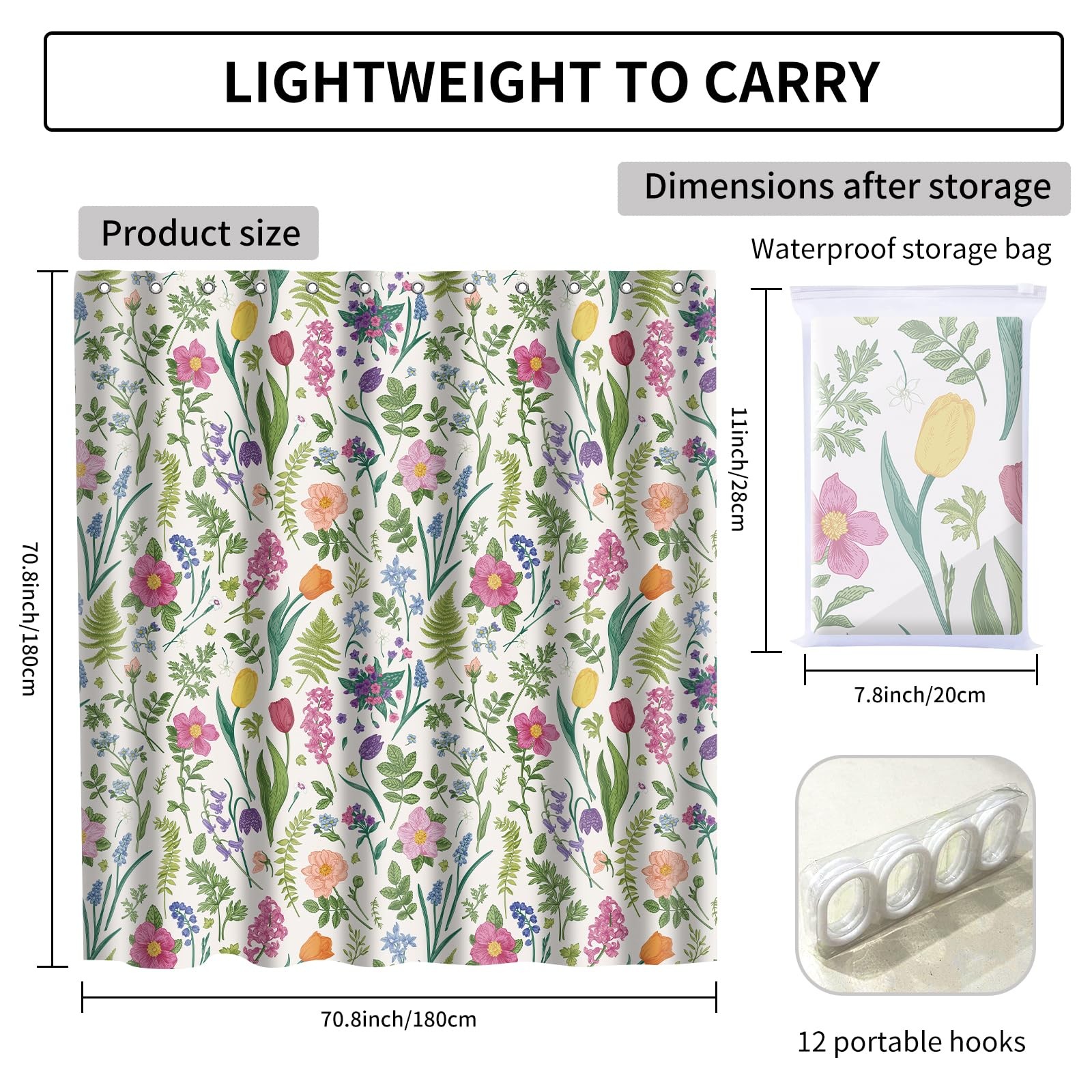 Custom Printed Bath Curtain — custom printed polyester bath curtain detail view
