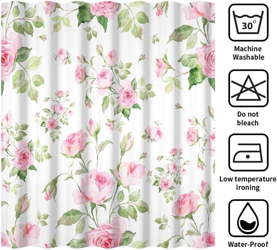 Custom Printed Bath Curtain — custom printed polyester bath curtain detail view