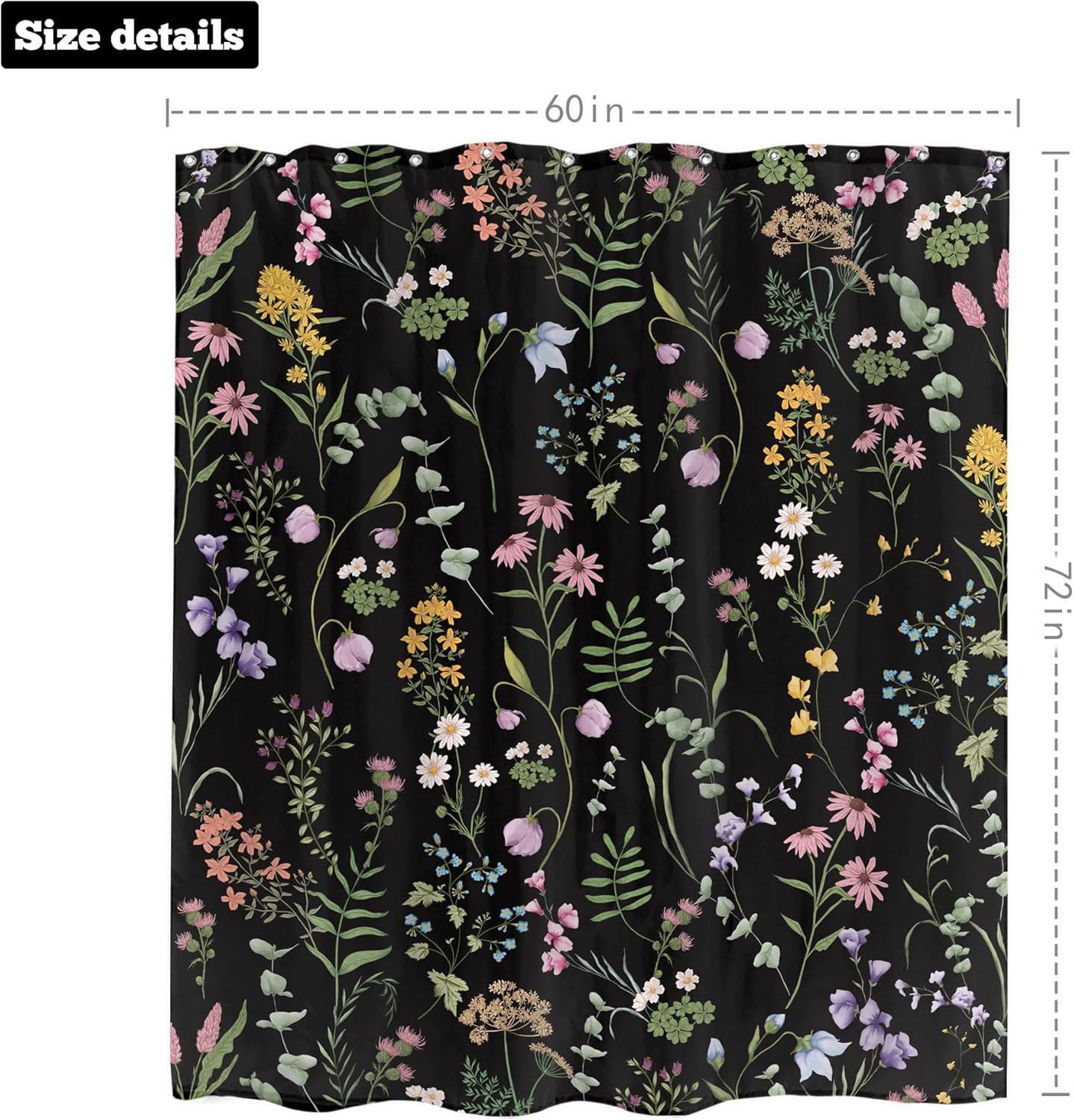 Custom Printed Bath Curtain — custom printed polyester bath curtain detail view