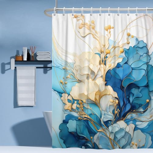 Custom Printed Bath Curtain — custom printed polyester bath curtain detail view