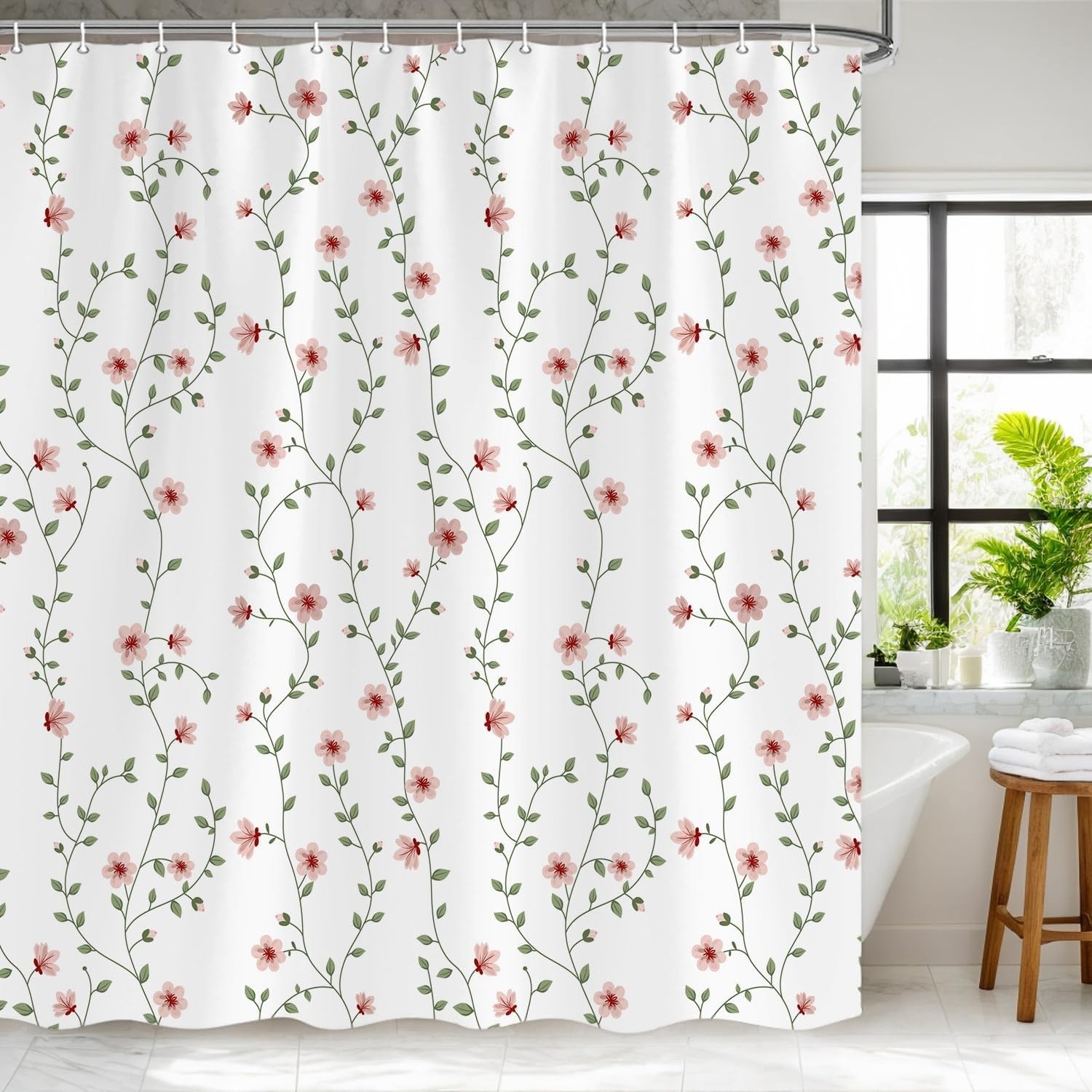 Custom Printed Bath Curtain — custom printed polyester bath curtain detail view