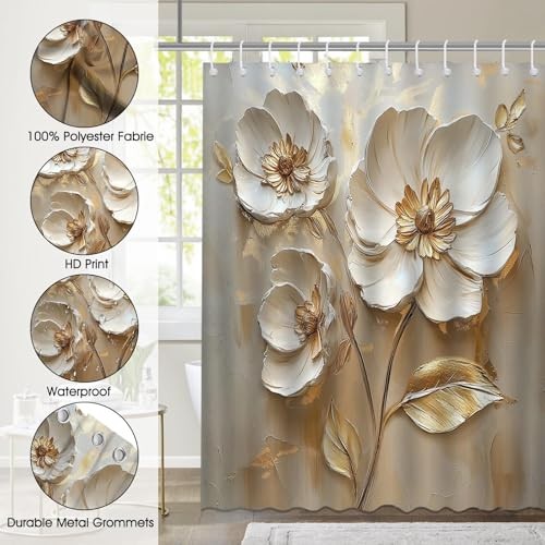 Custom Printed Bath Curtain — custom printed polyester bath curtain detail view