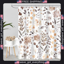 1 Shower Curtain with Floral Wildflower Design for Bathroom Decor — custom printed polyester bath curtain