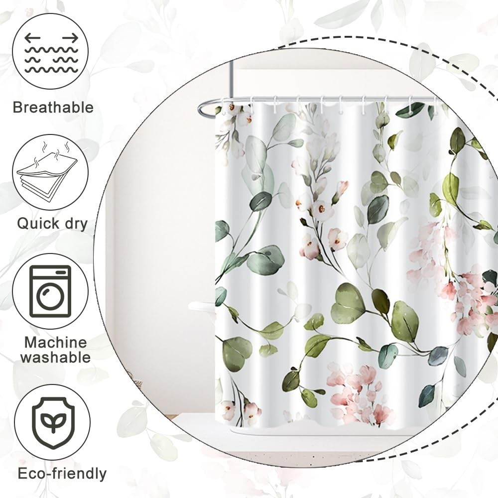 Custom Printed Bath Curtain — custom printed polyester bath curtain detail view