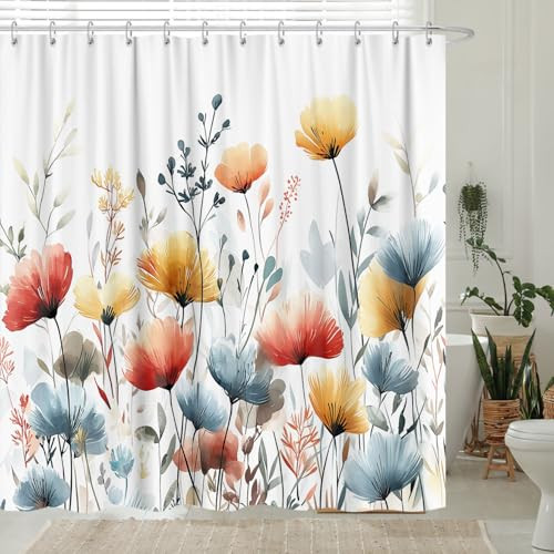 Custom Printed Bath Curtain — custom printed polyester bath curtain detail view