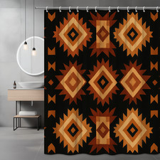 Boho Tribal Pattern Shower Curtain for Bathroom Decor — custom printed polyester bath curtain