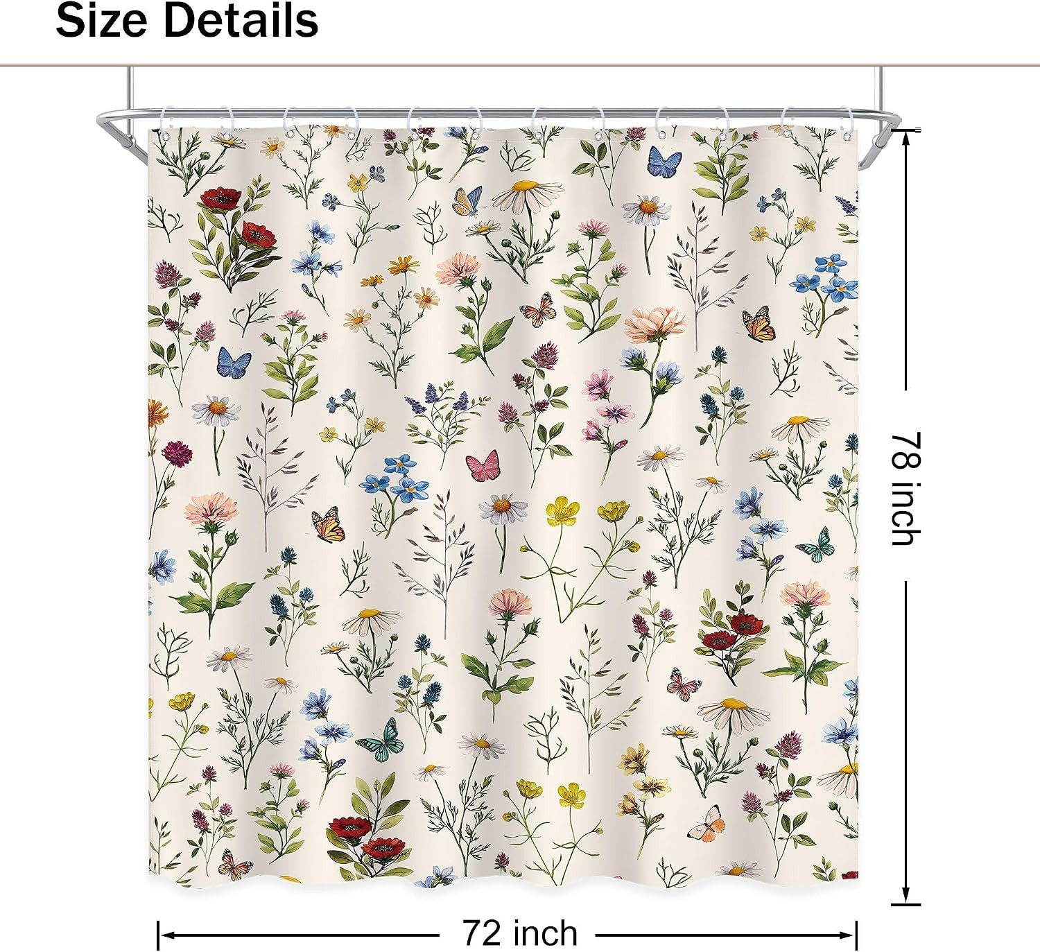 Custom Printed Bath Curtain — custom printed polyester bath curtain detail view