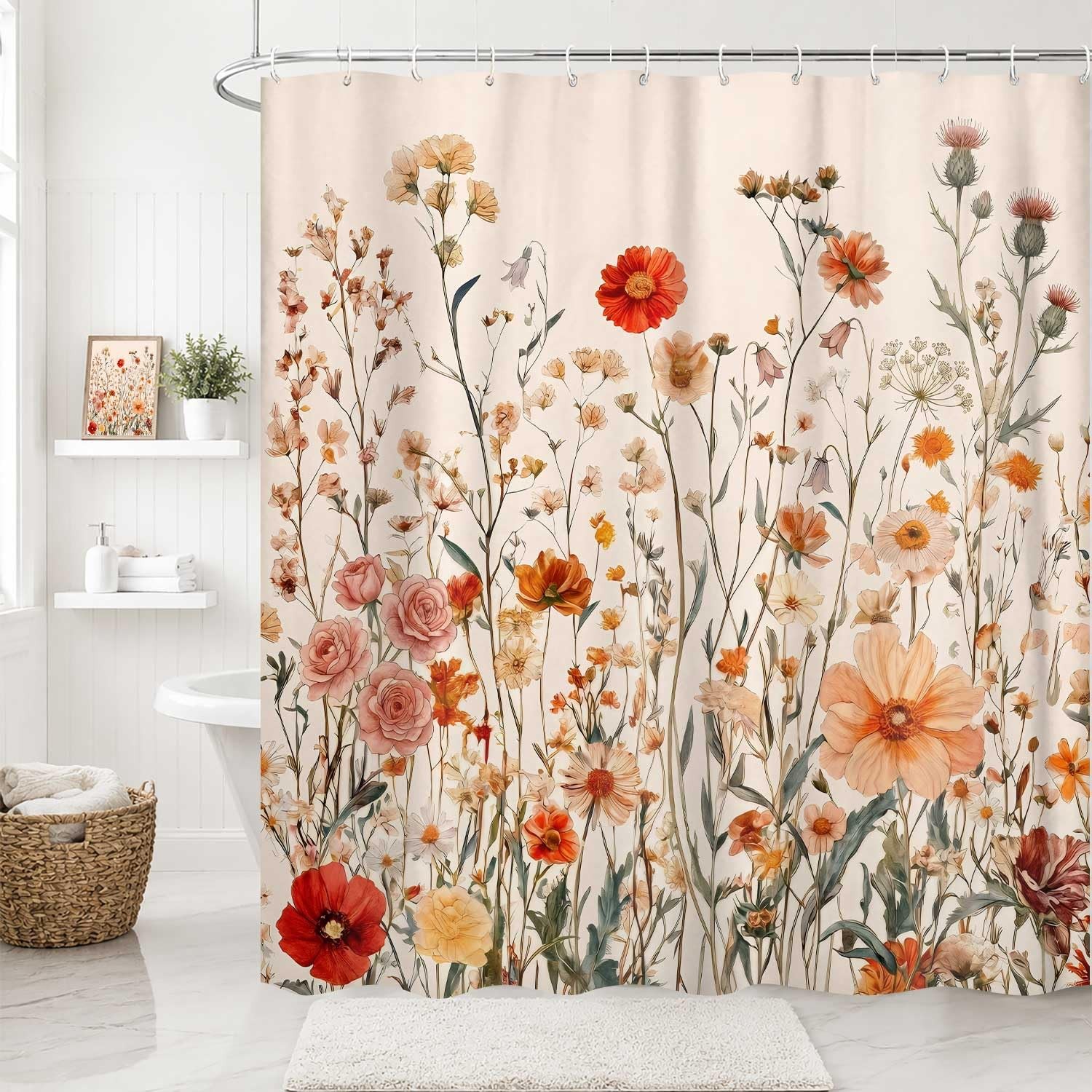 Custom Printed Bath Curtain — custom printed polyester bath curtain detail view