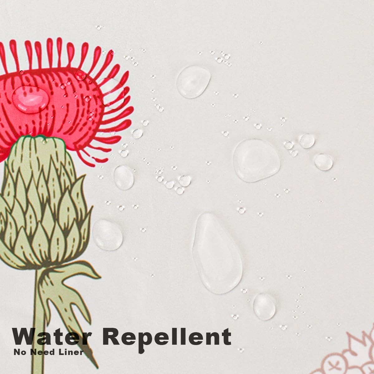 Custom Printed Bath Curtain — custom printed polyester bath curtain detail view