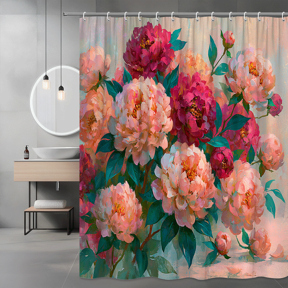 Custom Printed Bath Curtain — custom printed polyester bath curtain