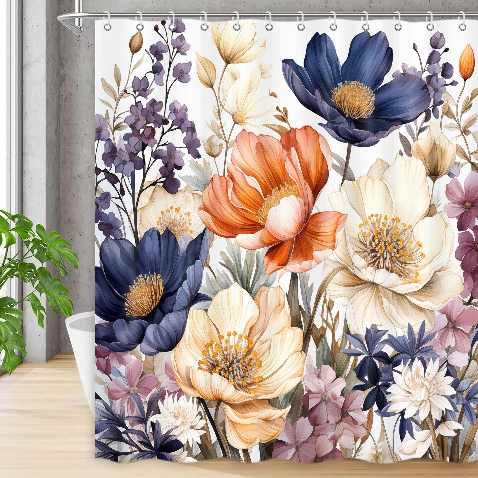 Custom Printed Bath Curtain — custom printed polyester bath curtain detail view