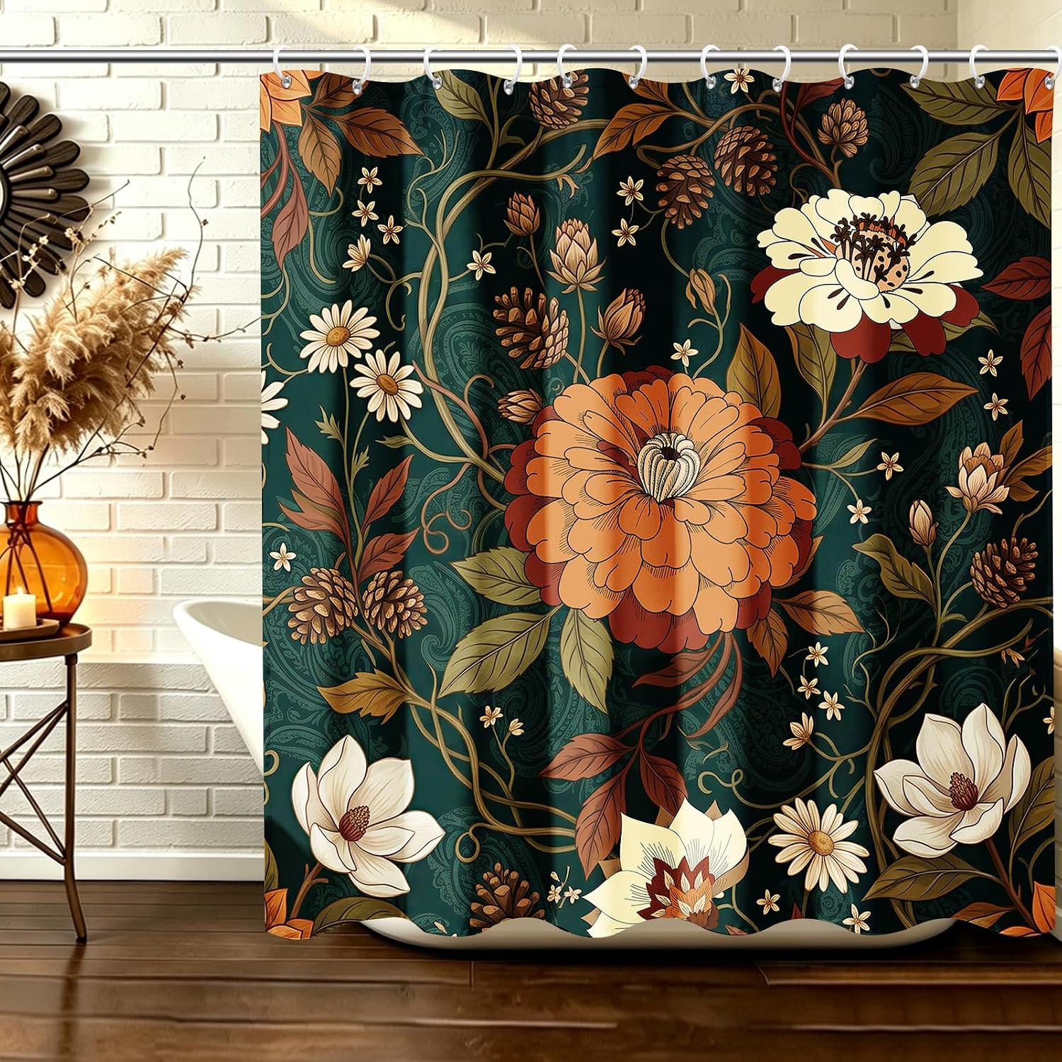 Custom Printed Bath Curtain — custom printed polyester bath curtain detail view