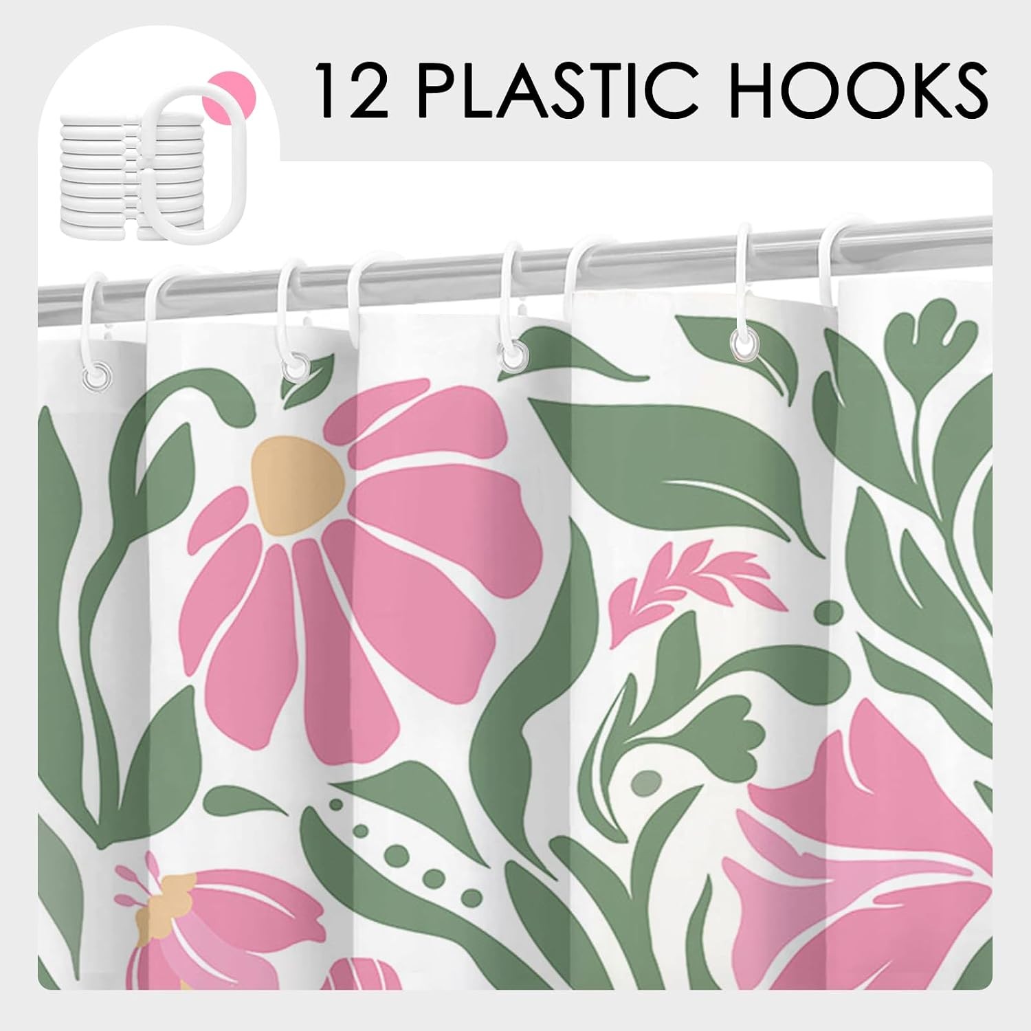 Custom Printed Bath Curtain — custom printed polyester bath curtain detail view