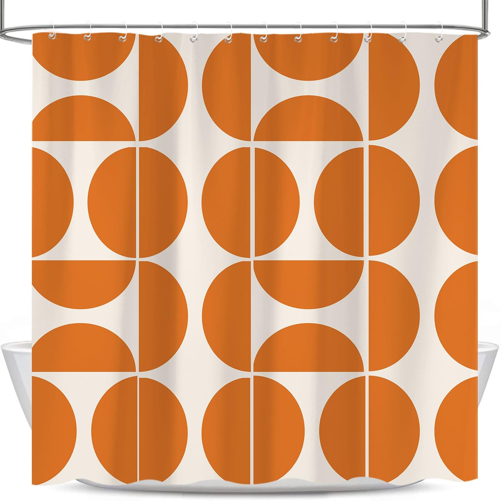 Custom Printed Bath Curtain — custom printed polyester bath curtain detail view