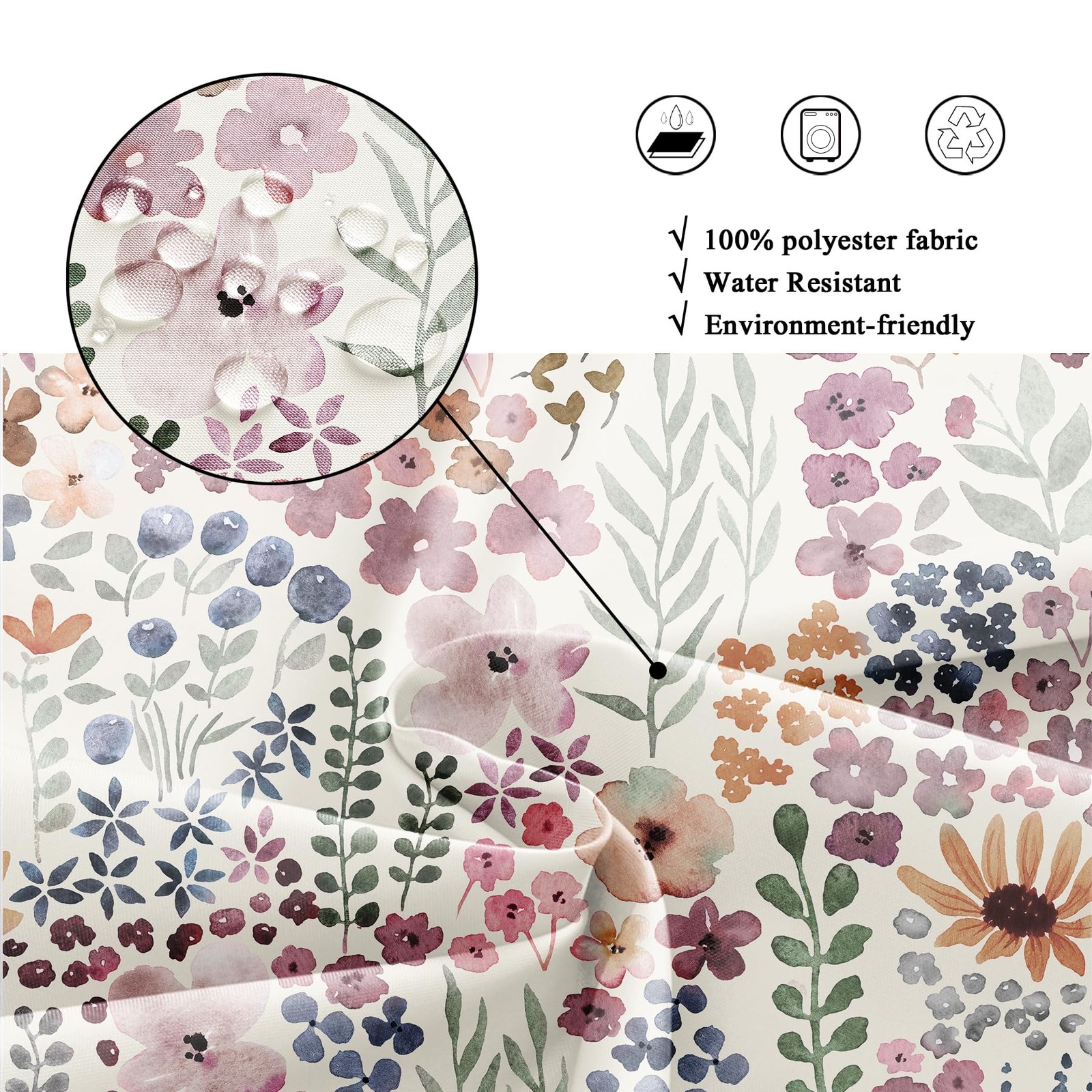 Custom Printed Bath Curtain — custom printed polyester bath curtain detail view