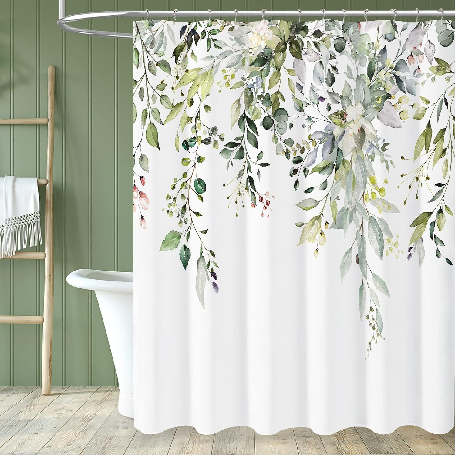 Custom Printed Bath Curtain — custom printed polyester bath curtain detail view