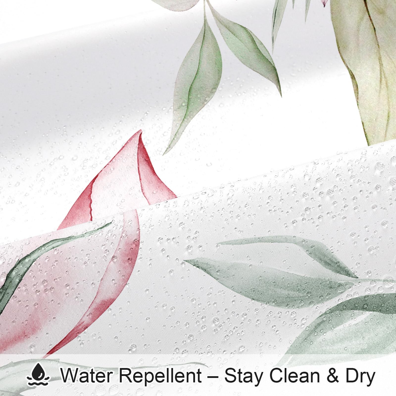 Custom Printed Bath Curtain — custom printed polyester bath curtain detail view