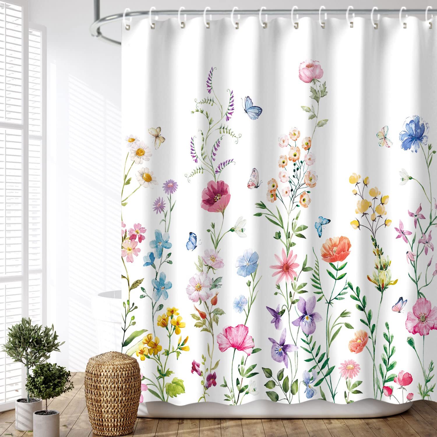 Custom Printed Bath Curtain — custom printed polyester bath curtain detail view