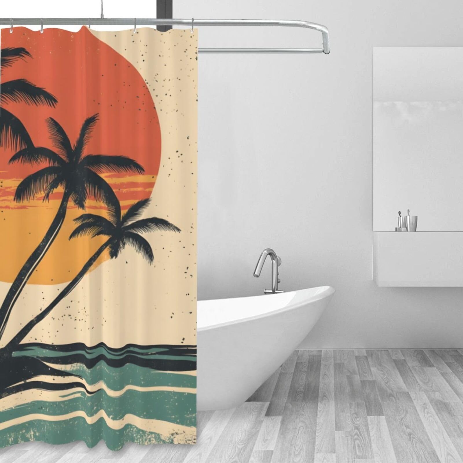 Custom Printed Bath Curtain — custom printed polyester bath curtain detail view
