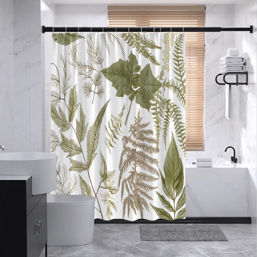 Custom Printed Bath Curtain — custom printed polyester bath curtain detail view