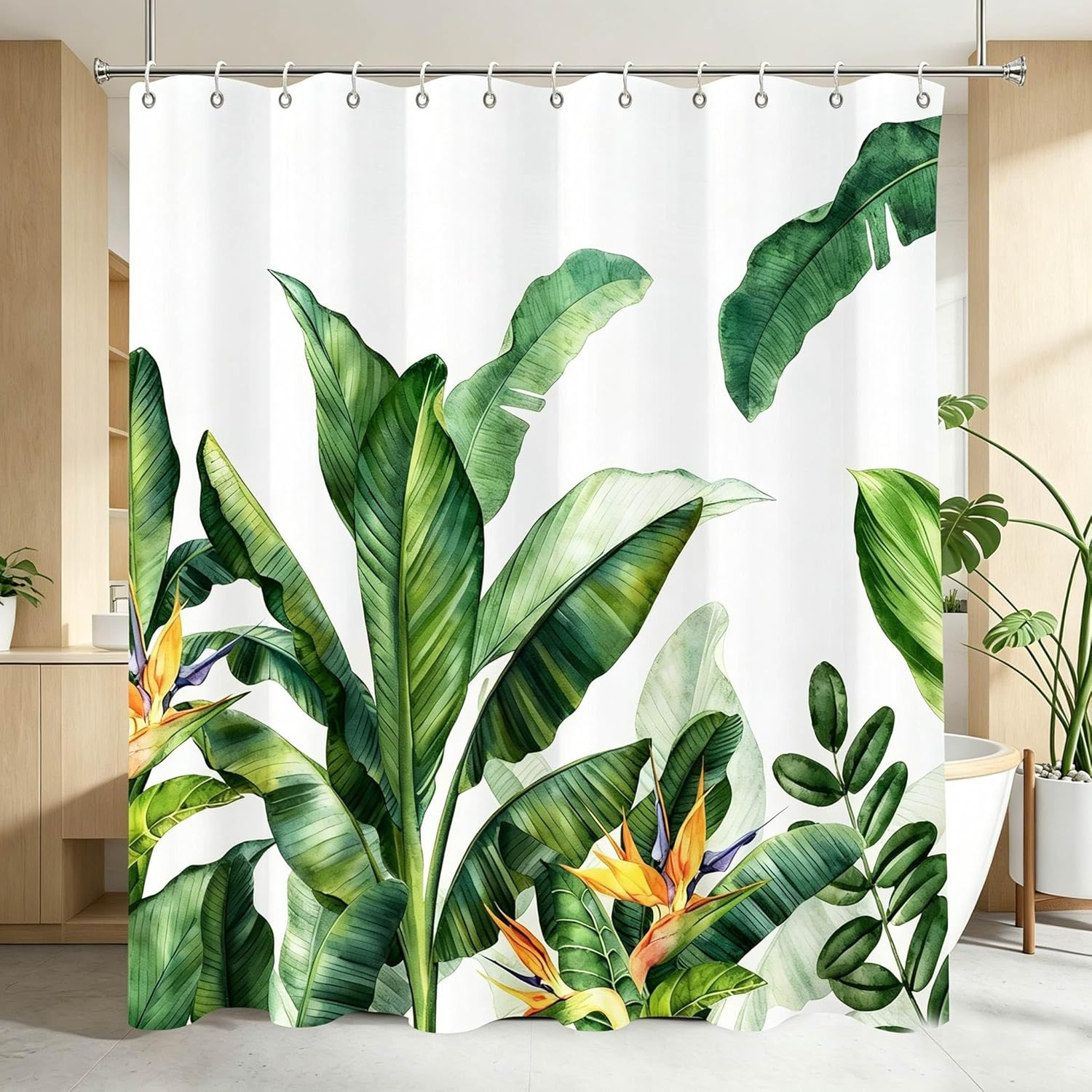 Custom Printed Bath Curtain — custom printed polyester bath curtain detail view